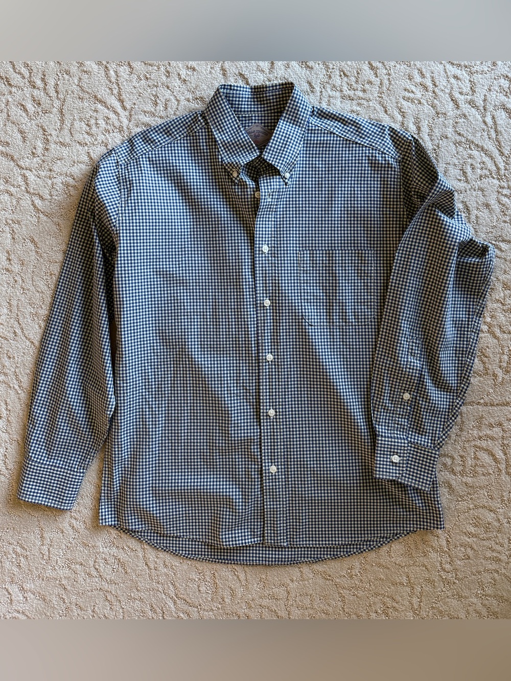 Bills Khakis USA Large Men's Classic Check Button-Down Long Sleeve Shirt